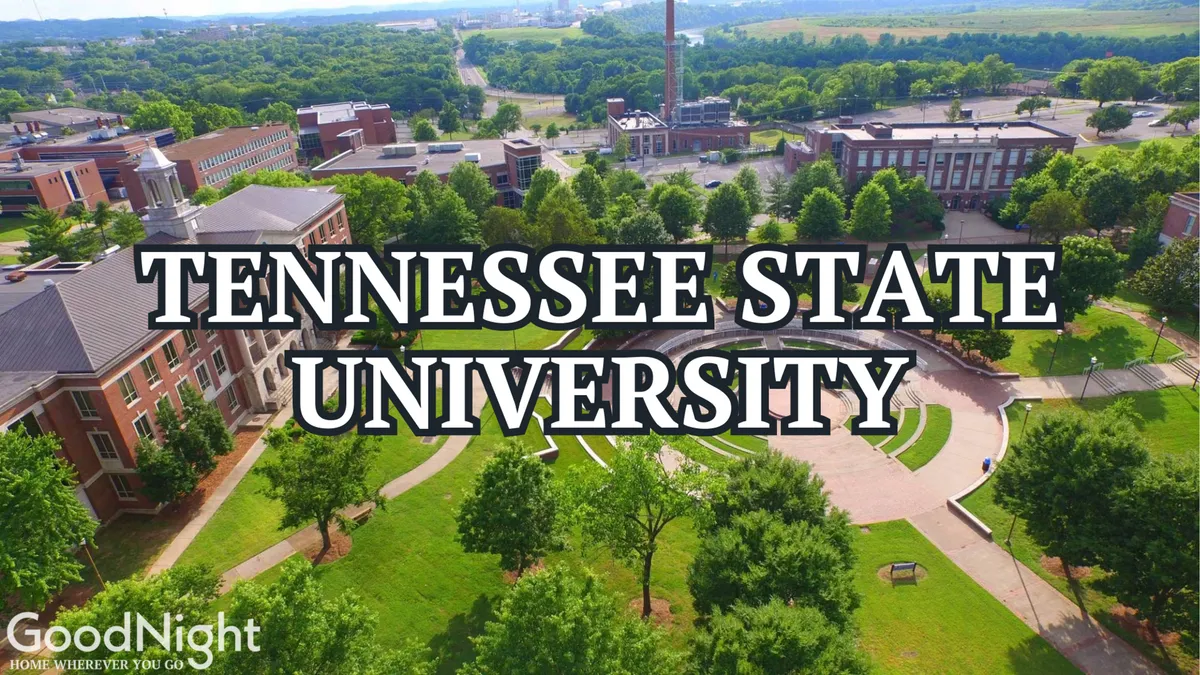 The lush campus of Vanderbilt University with brick academic buildings, green spaces, and tree-lined pathways. Students and professionals are shown walking, studying outdoors, and socializing in a vibrant university setting.
